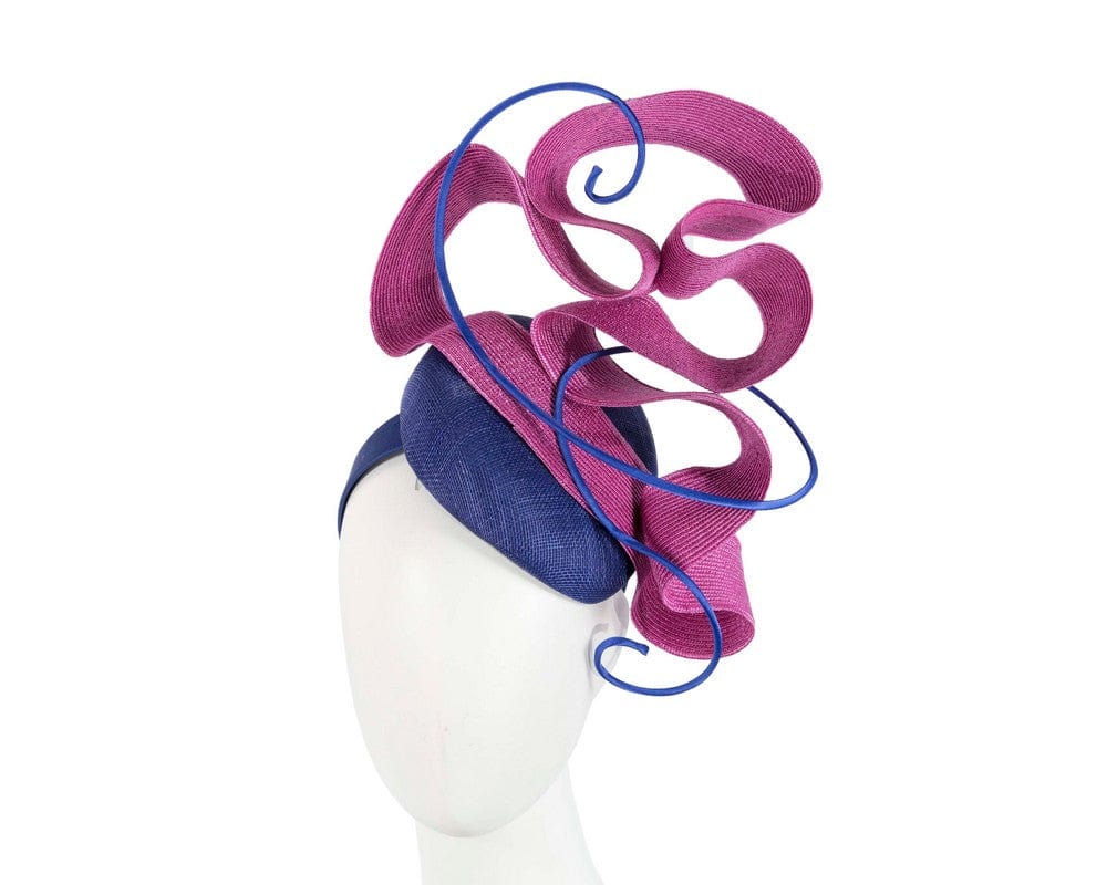 Cupids Millinery Women's Hat Navy/Fuchsia Royal Blue & Fuchsia designers racing fascinator by Fillies Collection