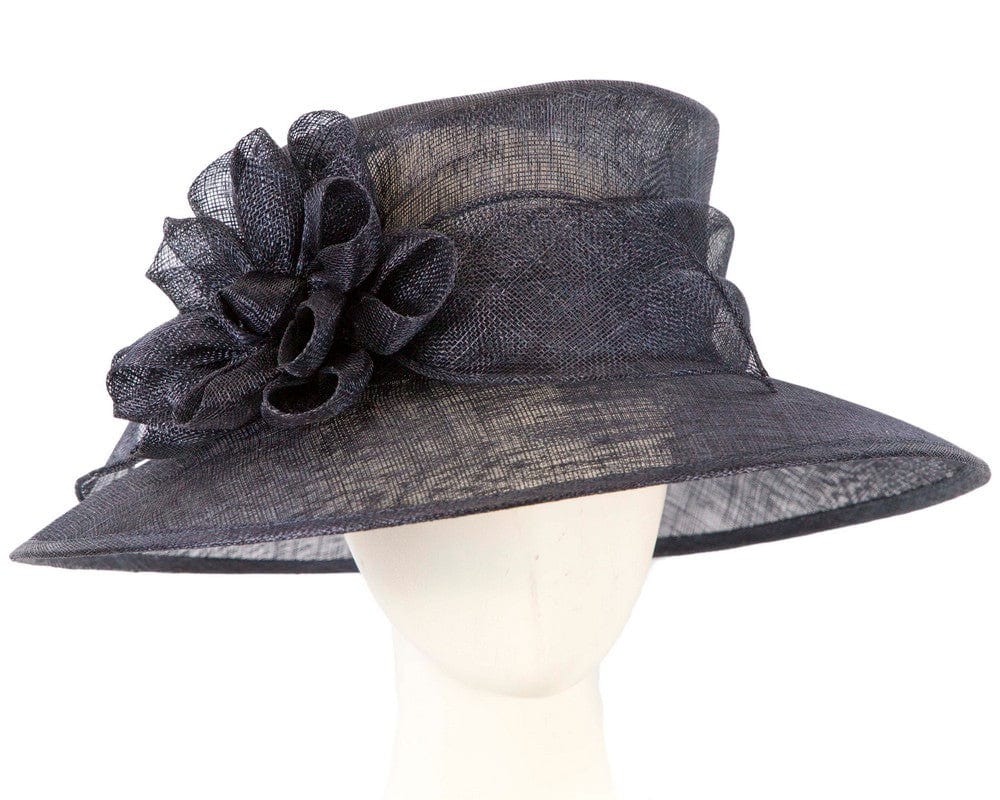 Cupids Millinery Women's Hat Navy Large navy sinamay racing hat