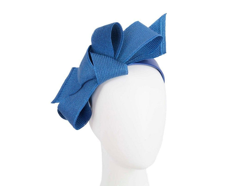 Cupids Millinery Women's Hat Navy Large royal blue bow racing fascinator by Max Alexander