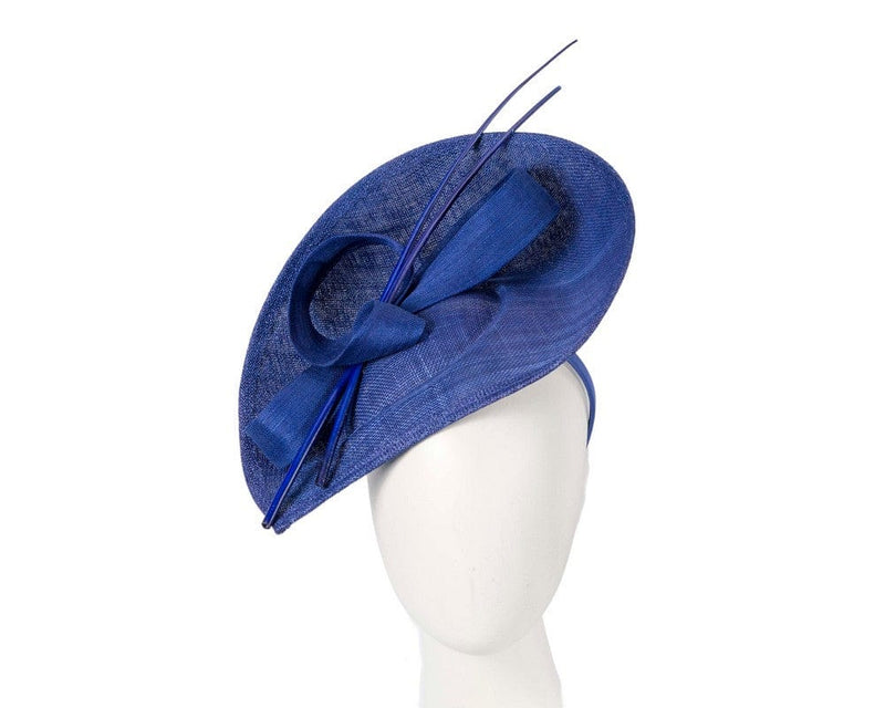 Cupids Millinery Women's Hat Navy Large royal blue  sinamay fascinator by Max Alexander