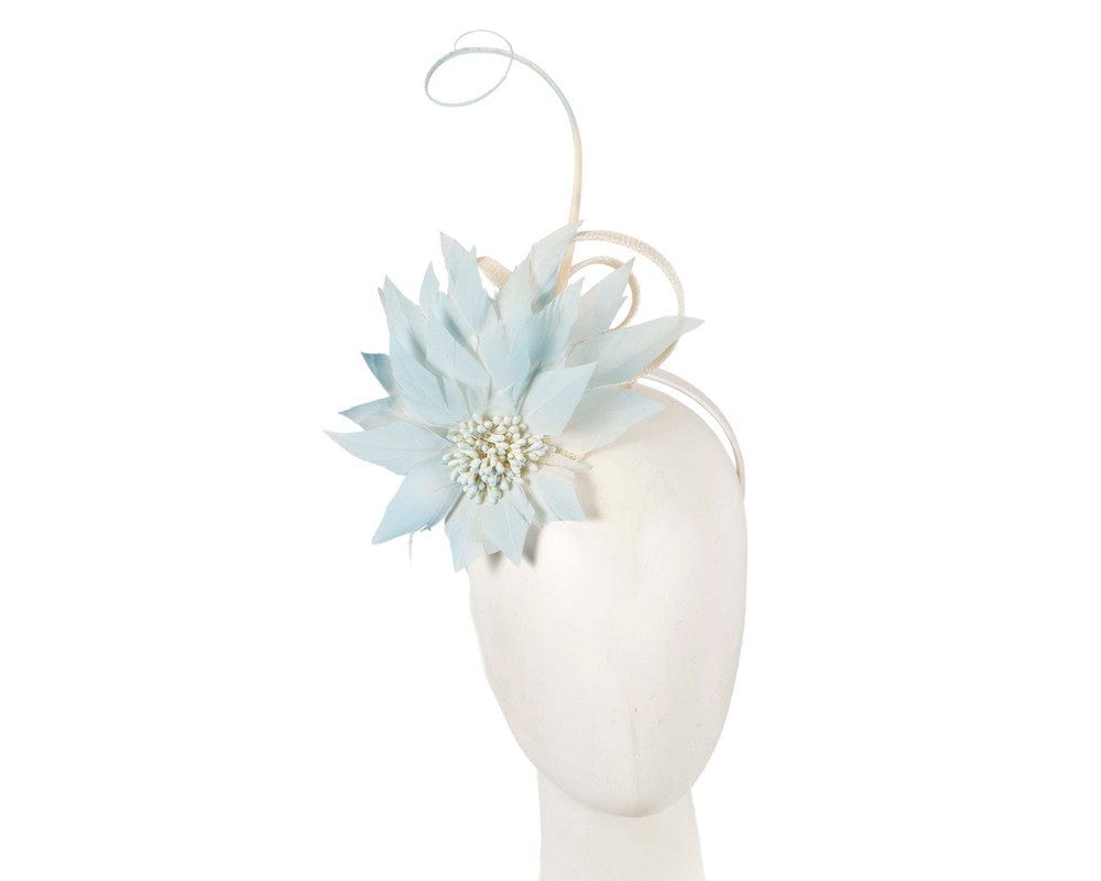 Cupids Millinery Women's Hat Navy Light Blue feather flower fascinator by Max Alexander