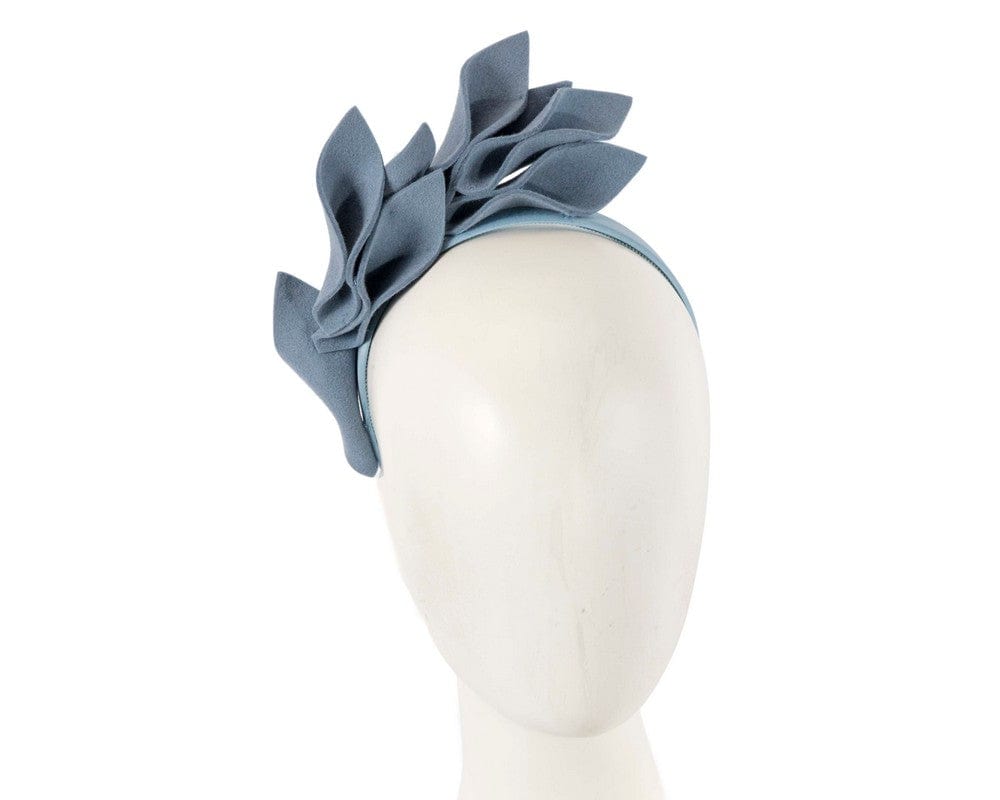 Cupids Millinery Women's Hat Navy Light blue felt flowers winter racing fascinator by Max Alexander