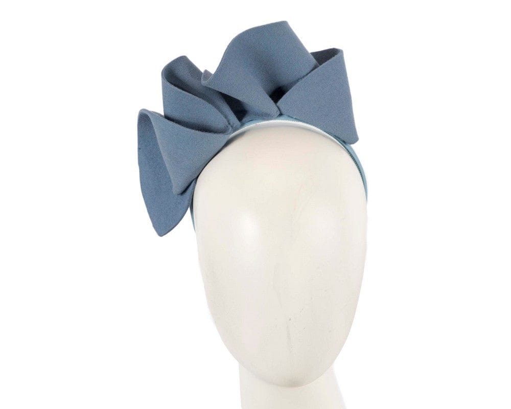 Cupids Millinery Women's Hat Navy Light blue felt winter racing fascinator by Max Alexander