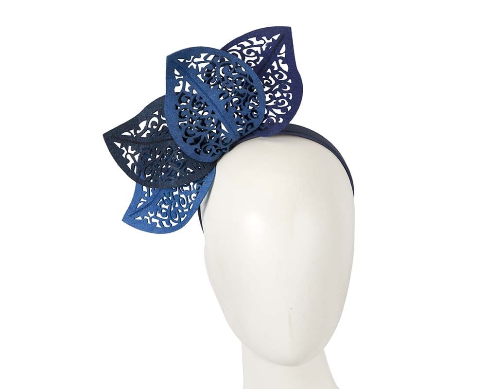 Cupids Millinery Women's Hat Navy Modern navy blue racing fascinator by Max Alexander