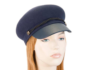 Cupids Millinery Women's Hat Navy Modern navy ladies felt cap hat