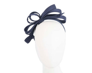 Cupids Millinery Women's Hat Navy Navy bow racing fascinator by Max Alexander