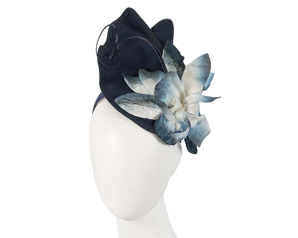 Cupids Millinery Women's Hat Navy Navy cream autumn winter felt fascinator by Fillies Collection