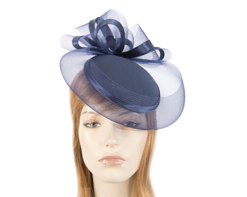 Cupids Millinery Women's Hat Navy Navy custom made cocktail pillbox hat