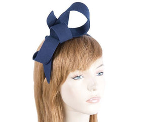 Cupids Millinery Women's Hat Navy Navy felt bow fascinator