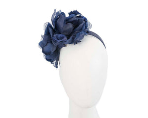 Cupids Millinery Women's Hat Navy Navy flower fascinator by Fillies Collection