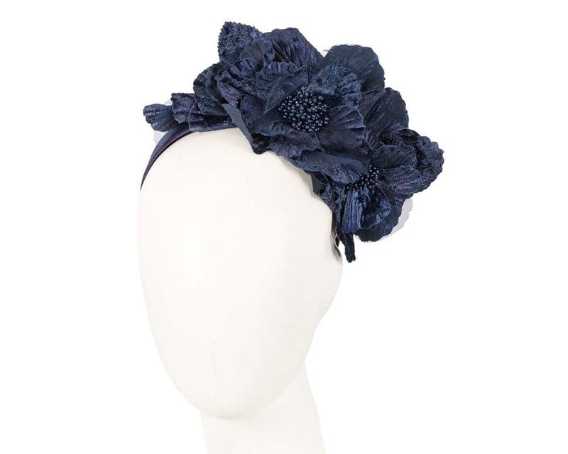 Cupids Millinery Women's Hat Navy Navy Flower Fascinator Headband