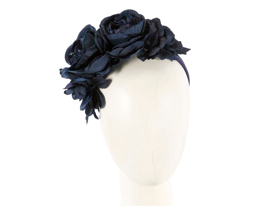 Cupids Millinery Women's Hat Navy Navy flower headband by Max Alexander