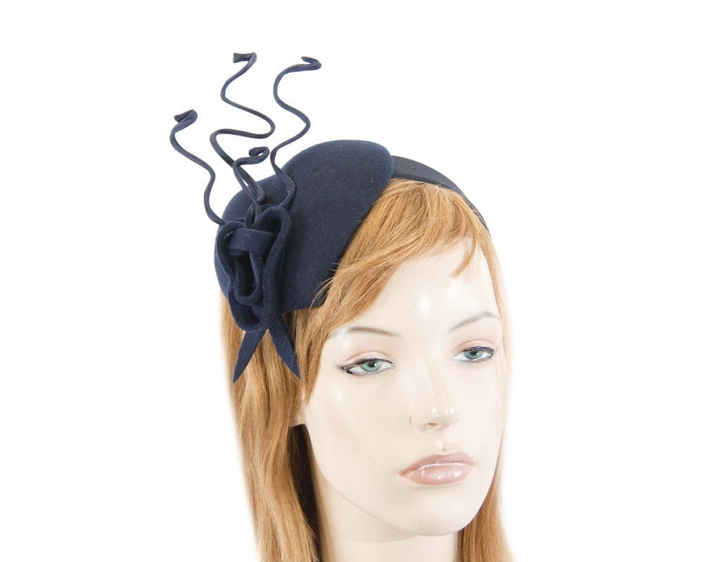 Cupids Millinery Women's Hat Navy Navy heart winter fascinator