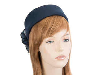 Cupids Millinery Women's Hat Navy Navy Jackie Onassis style felt beret by Fillies Collection