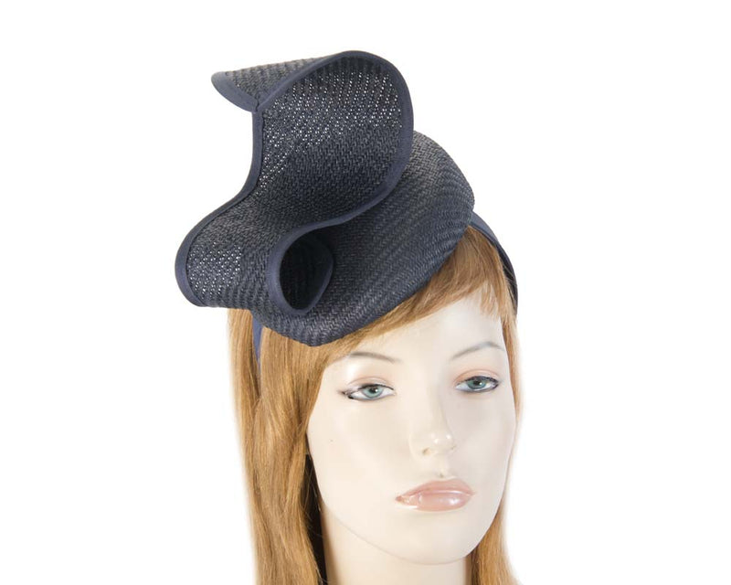 Cupids Millinery Women's Hat Navy Navy pillbox with wave