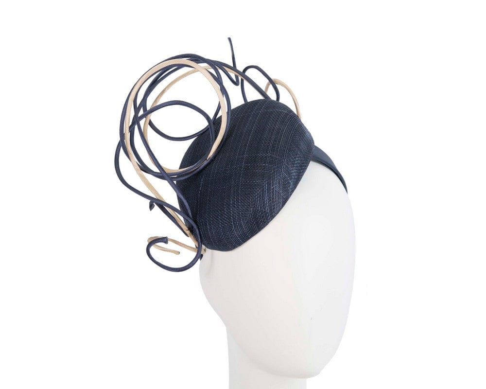 Cupids Millinery Women's Hat Navy/Nude Designers navy & nude pillbox fascinator by Fillies Collection