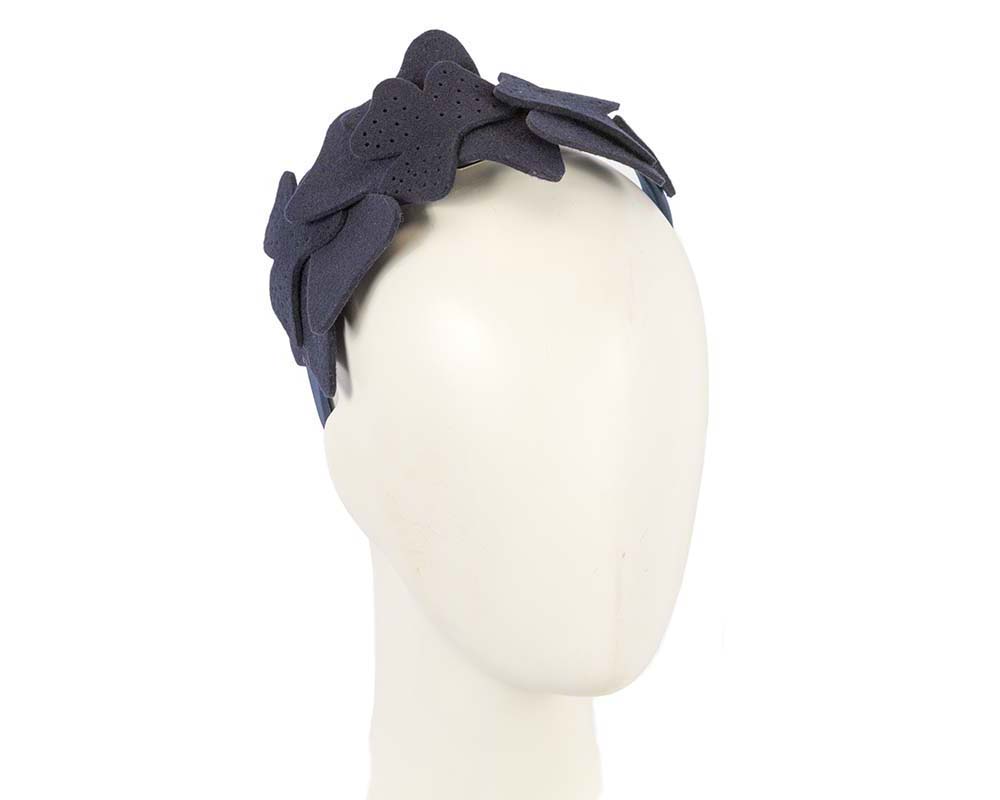 Cupids Millinery Women's Hat Navy Petite navy felt fascinator by Max Alexander