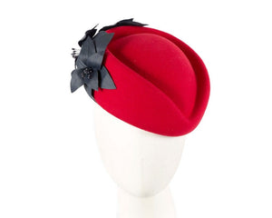 Cupids Millinery Women's Hat Navy/Red Large Red and Navy felt beret hat by Fillies Collection