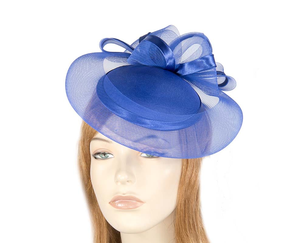 Cupids Millinery Women's Hat Navy Royal blue custom made cocktail pillbox hat