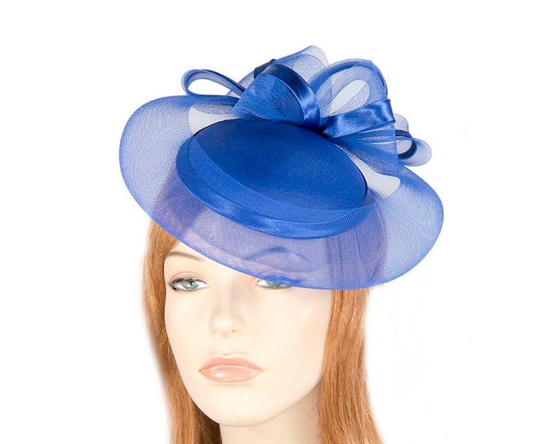 Cupids Millinery Women's Hat Navy Royal blue custom made cocktail pillbox hat