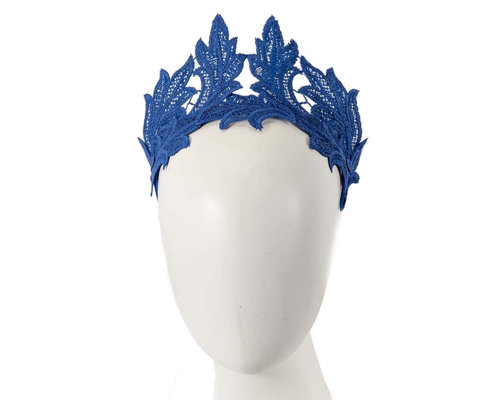 Cupids Millinery Women's Hat Navy Royal blue lace crown fascinator headband by Max Alexander