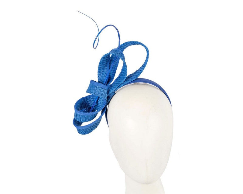 Cupids Millinery Women's Hat Navy Royal Blue loops and feather fascinator by Max Alexander