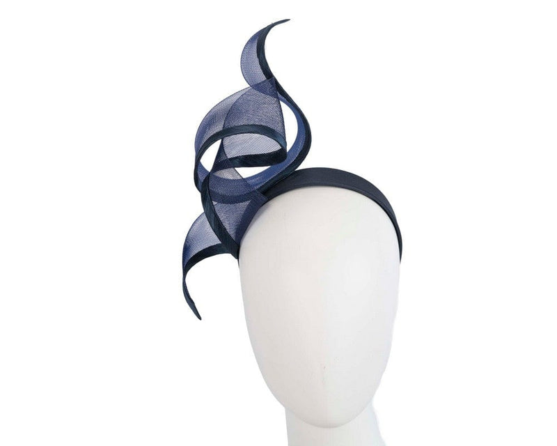 Cupids Millinery Women's Hat Navy Sculptured navy racing fascinator by Fillies Collection