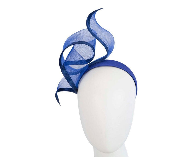Cupids Millinery Women's Hat Navy Sculptured royal blue racing fascinator by Fillies Collection