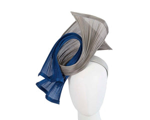 Cupids Millinery Women's Hat Navy/Silver Bespoke silver & royal blue jinsin racing fascinator by Fillies Collection