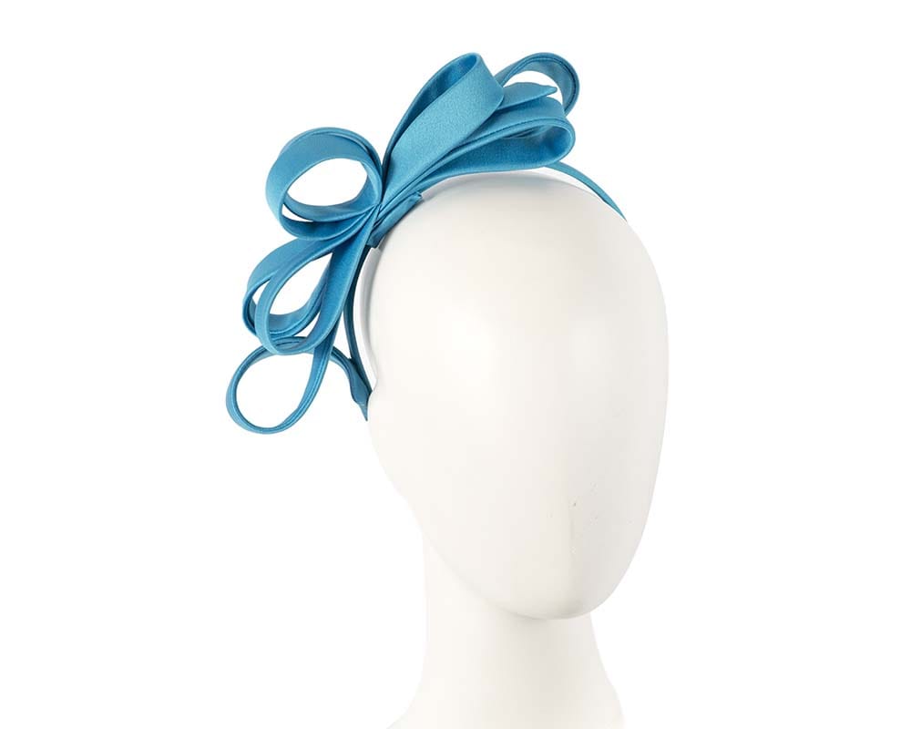 Cupids Millinery Women's Hat Navy/Turquoise Blue bow racing fascinator by Max Alexander