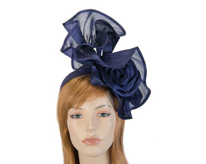 Cupids Millinery Women's Hat Navy Twisted navy designers fascinator by Fillies Collection