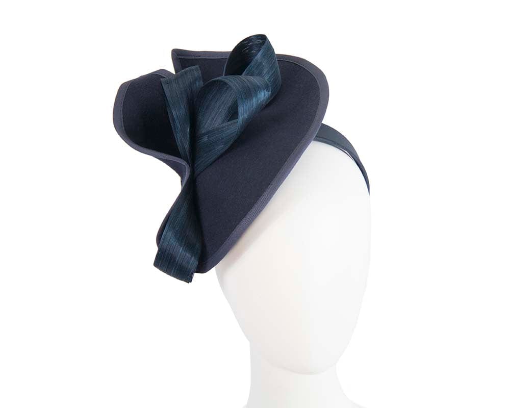 Cupids Millinery Women's Hat Navy Twisted navy felt fascinator by Fillies Collection