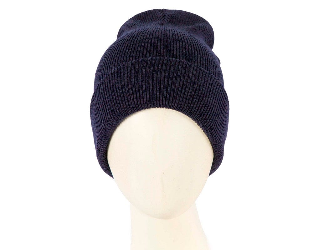 Cupids Millinery Women's Hat Navy Warm European made navy beanie