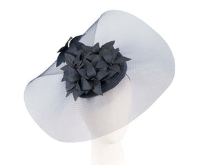 Cupids Millinery Women's Hat Navy Wide brim navy fascinator hat by Fillies Collection