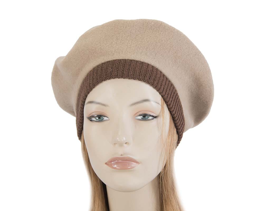 Cupids Millinery Women's Hat Nude Beige embroidered winter beret by Max Alexander