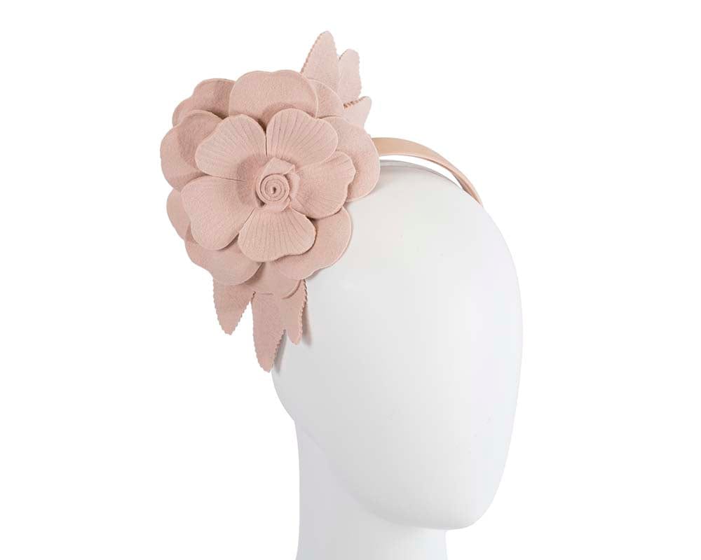 Cupids Millinery Women's Hat Nude Beige felt flower fascinator by Max Alexander