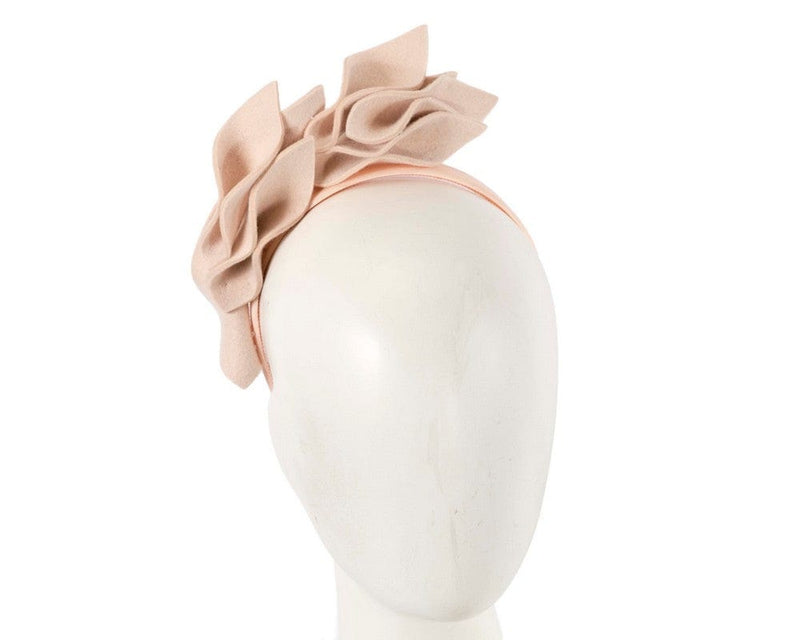 Cupids Millinery Women's Hat Nude Beige felt flowers winter racing fascinator by Max Alexander