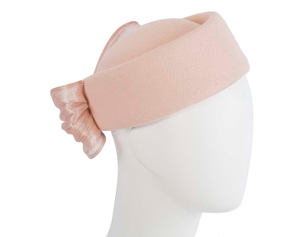 Cupids Millinery Women's Hat Nude Beige Jackie Onassis style felt beret by Fillies Collection