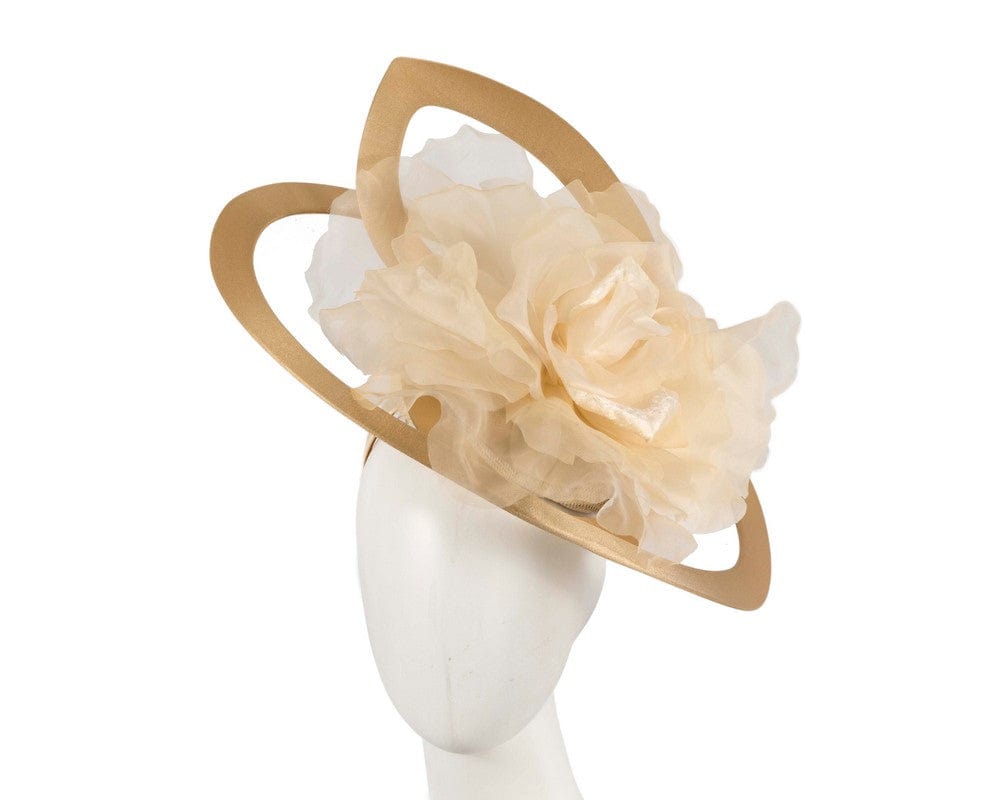 Cupids Millinery Women's Hat Nude Bespoke large nude racing fascinator by Fillies Collection