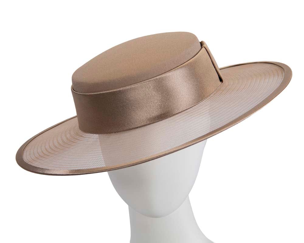 Cupids Millinery Women's Hat Nude Buff designers boater hat