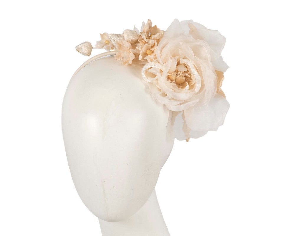 Cupids Millinery Women's Hat Nude/Cream Cream & nude flower headband fascinator by Max Alexander