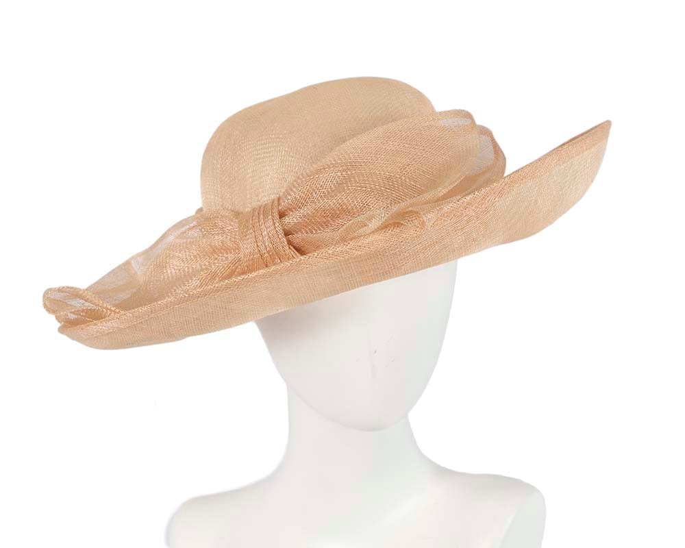 Cupids Millinery Women's Hat Nude/Gold Large nude racing hat by Cupids Millinery Melbourne