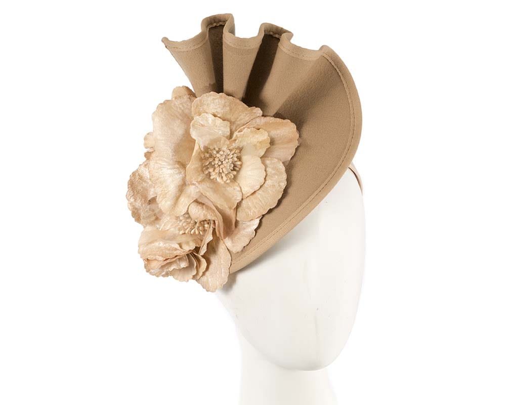 Cupids Millinery Women's Hat Nude Large nude felt flower fascinator