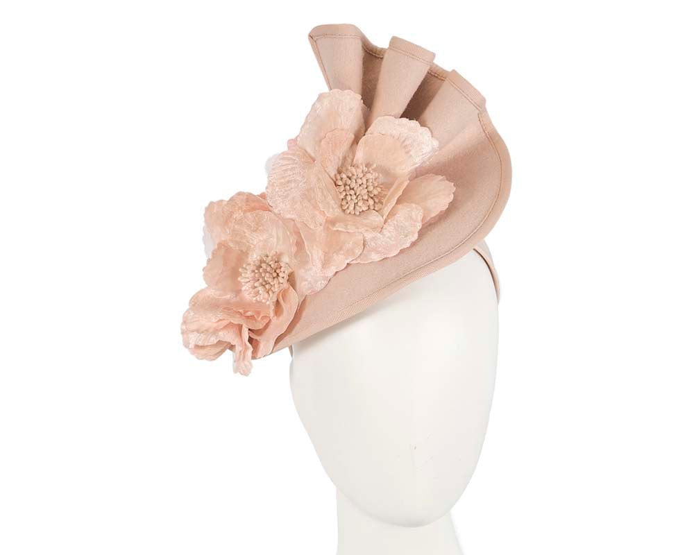 Cupids Millinery Women's Hat Nude Large nude felt flower fascinator F591NU