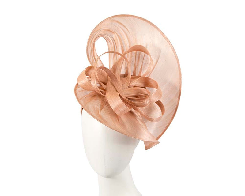 Cupids Millinery Women's Hat Nude Large nude silk abaca heart fascinator