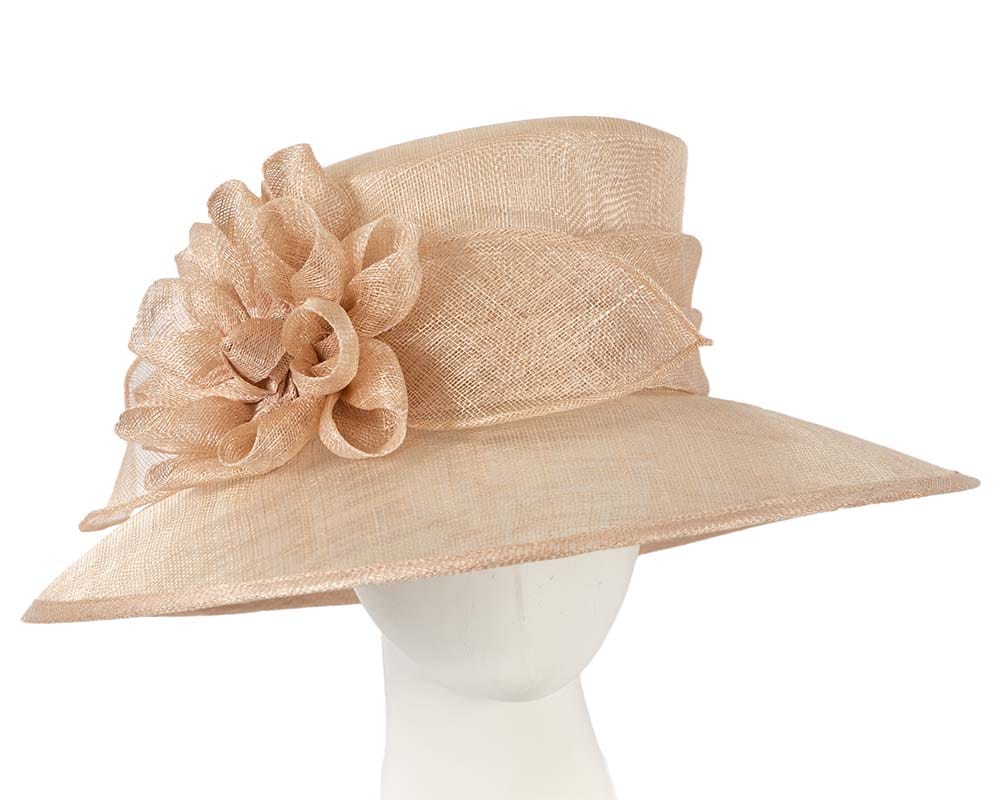 Cupids Millinery Women's Hat Nude Large nude sinamay racing hat