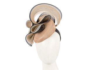 Cupids Millinery Women's Hat Nude Nude and black racing fascinator by Fillies Collection