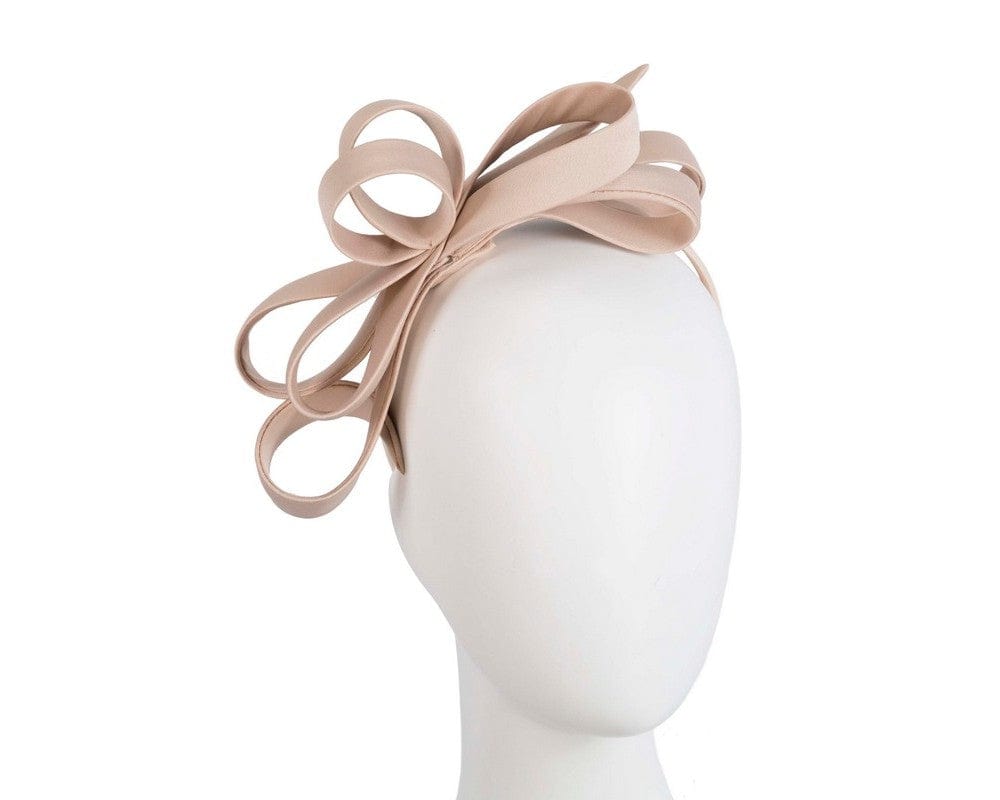 Cupids Millinery Women's Hat Nude Nude bow racing fascinator by Max Alexander