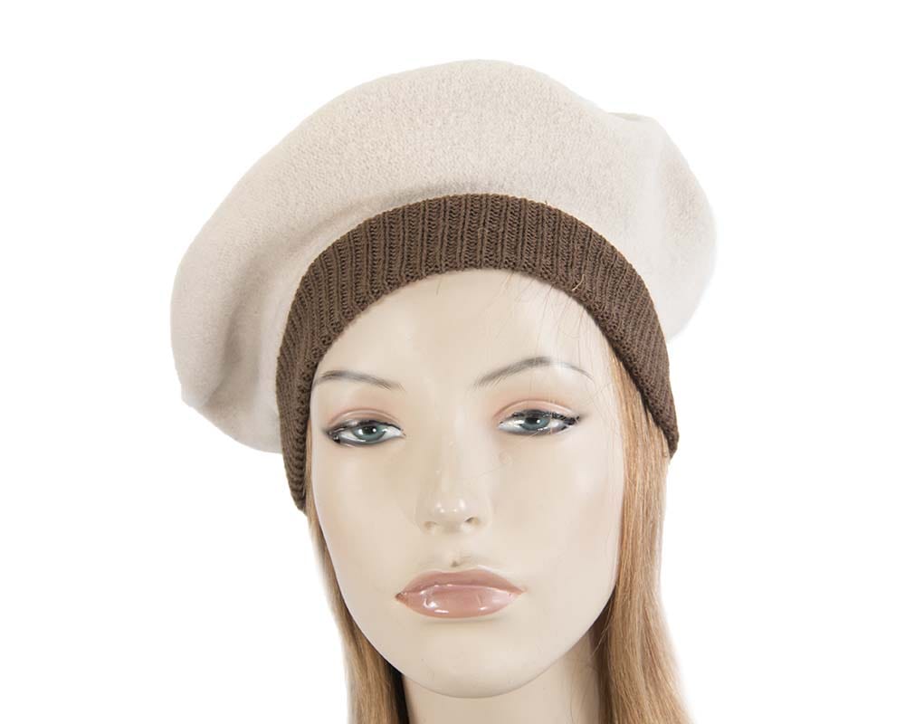 Cupids Millinery Women's Hat Nude Nude embroidered winter beret by Max Alexander