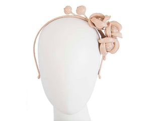 Cupids Millinery Women's Hat Nude Nude leather flowers headband by Max Alexander